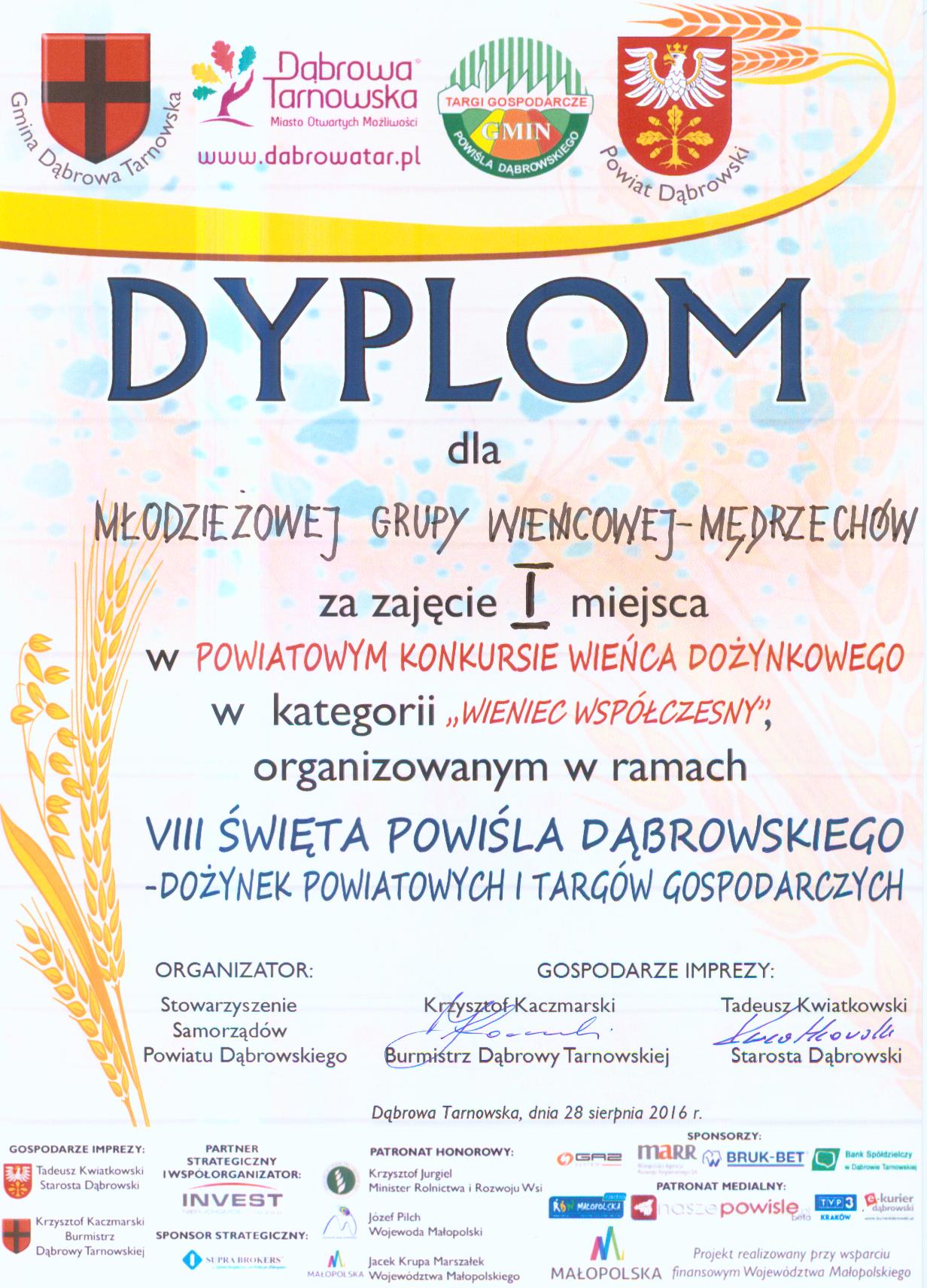 Dyplom wieniec współczesny